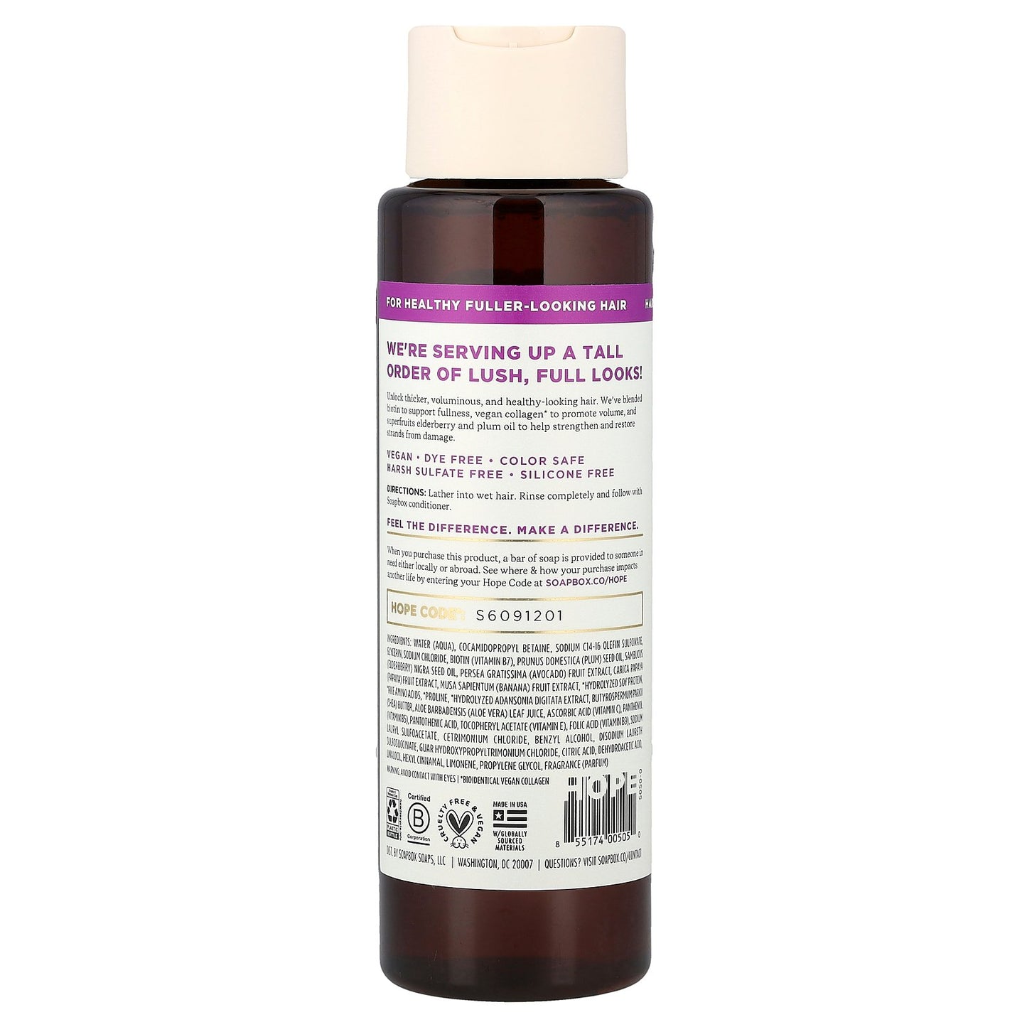 Soapbox, Restore & Volume Shampoo, Biotin & Superfruit, 16 fl oz (473 ml)