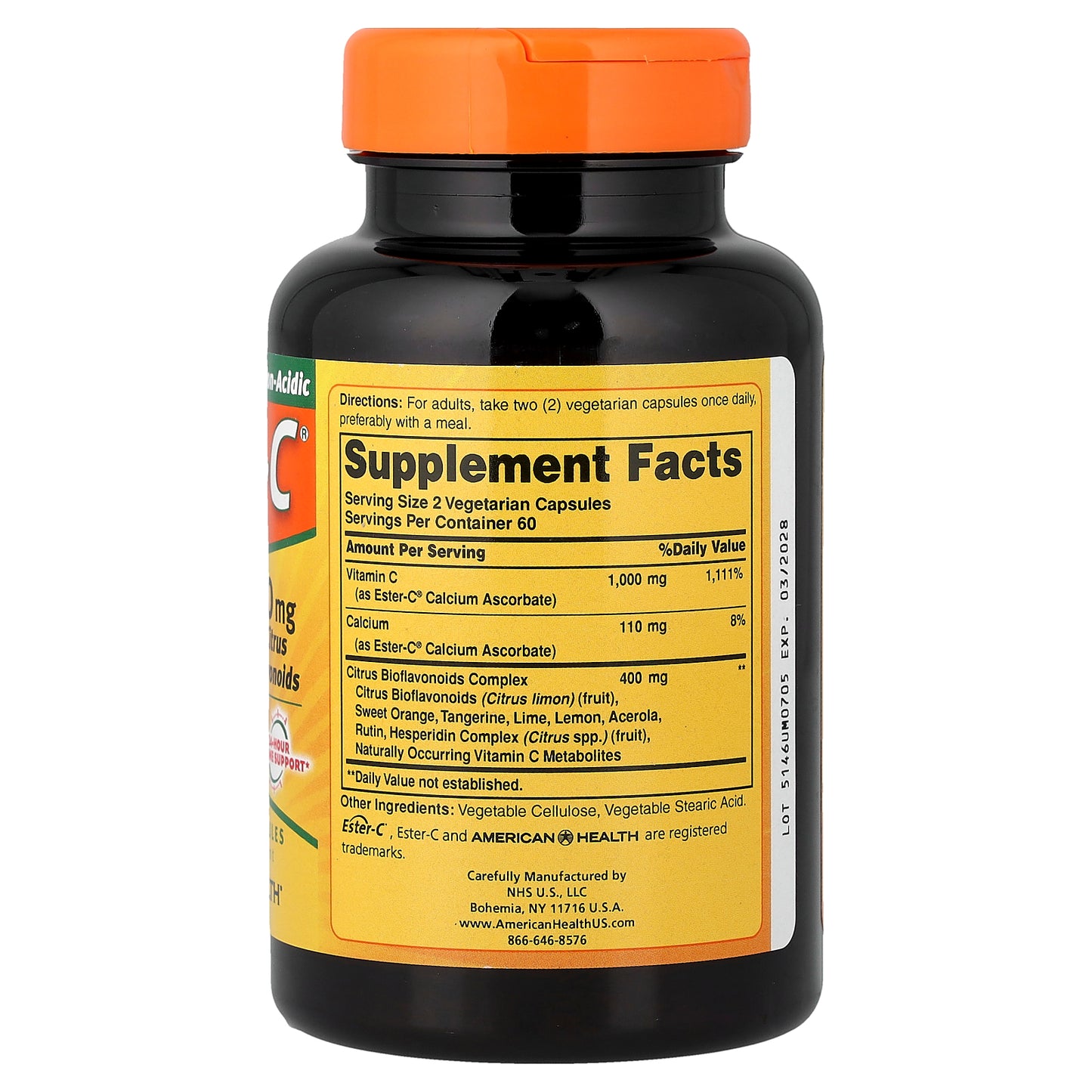 American Health, Ester-C® with Citrus Bioflavonoids, 500 mg, 120 Vegetarian Capsules