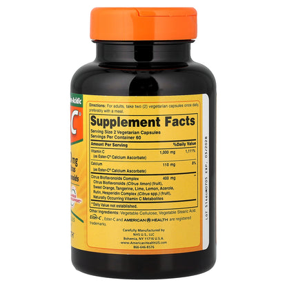 American Health, Ester-C® with Citrus Bioflavonoids, 500 mg, 120 Vegetarian Capsules