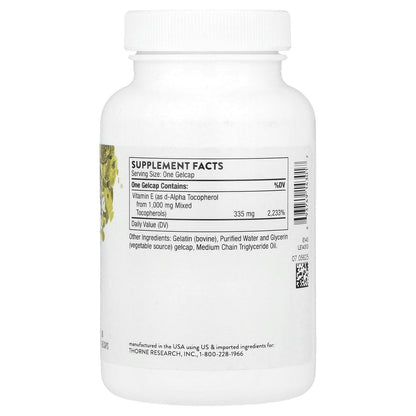 Thorne, Ultimate-E®, 60 Gelcaps (335 mg per Gelcap)