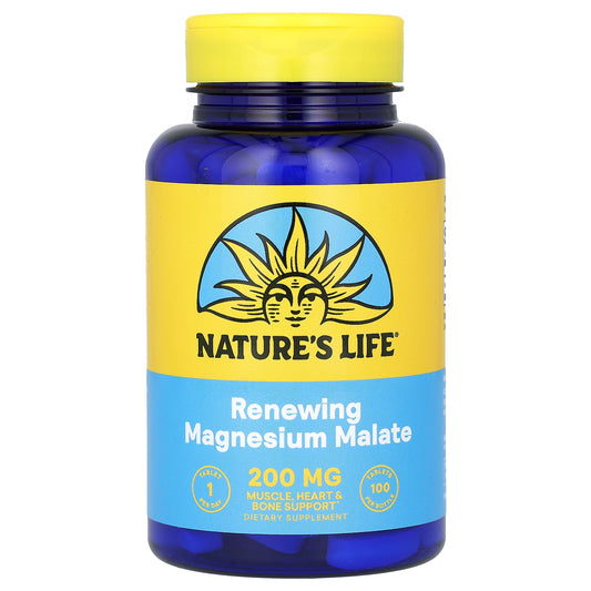 Nature's Life, Renewing Magnesium Malate, 200 mg, 100 Tablets