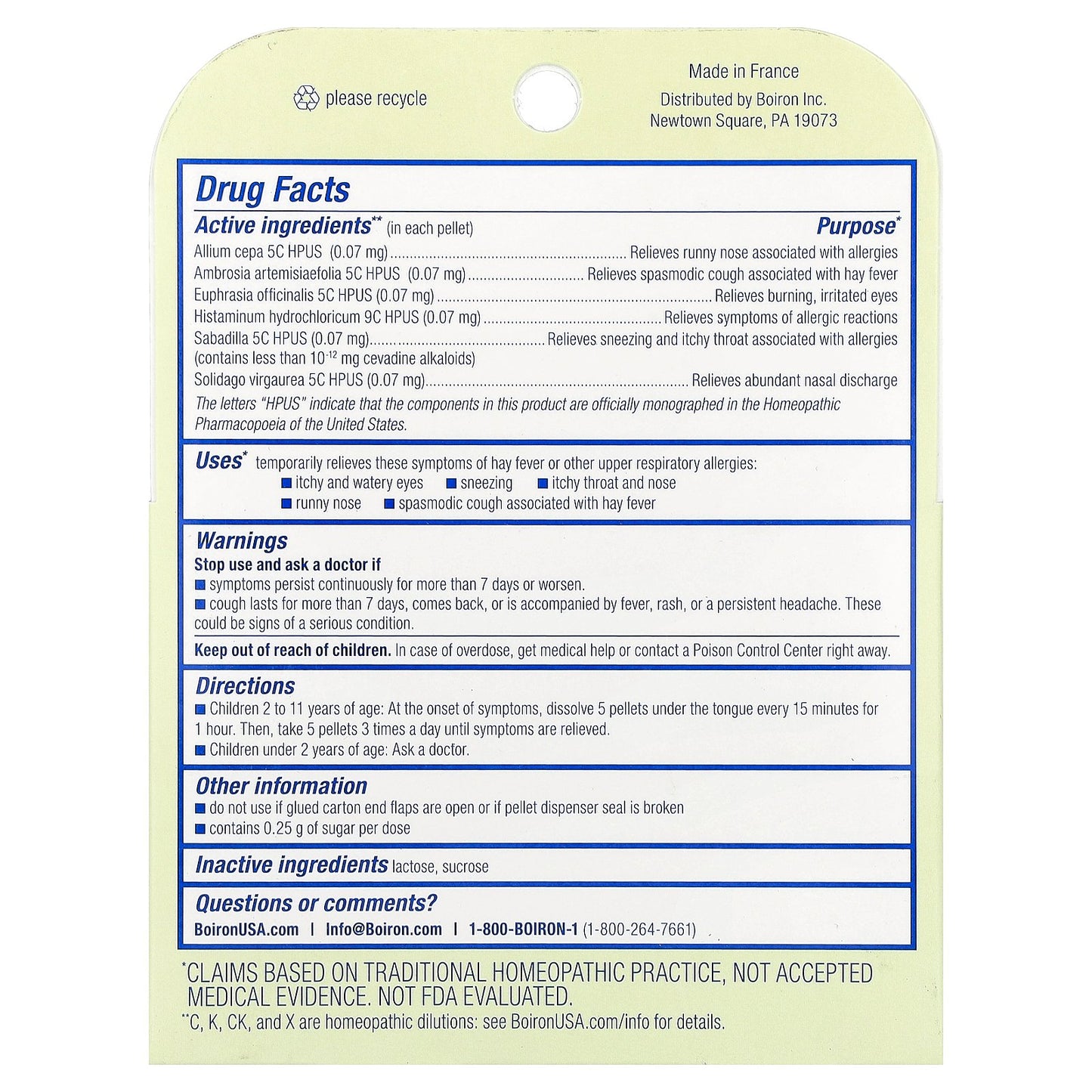 Boiron, AllergyCalm Kids, 2+ Years, 3 Tubes, 80 Pellets Each