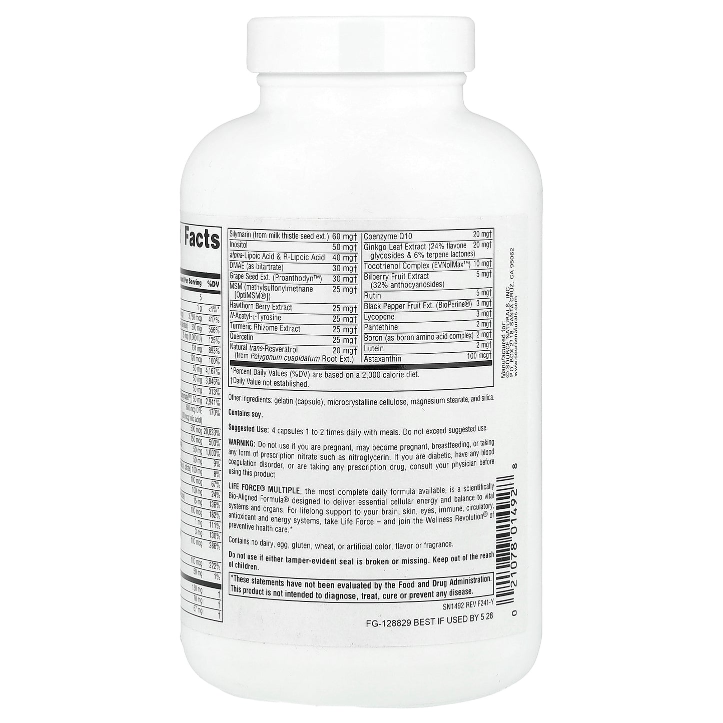 Source Naturals, Life Force® Multiple, No Iron, 180 Capsules