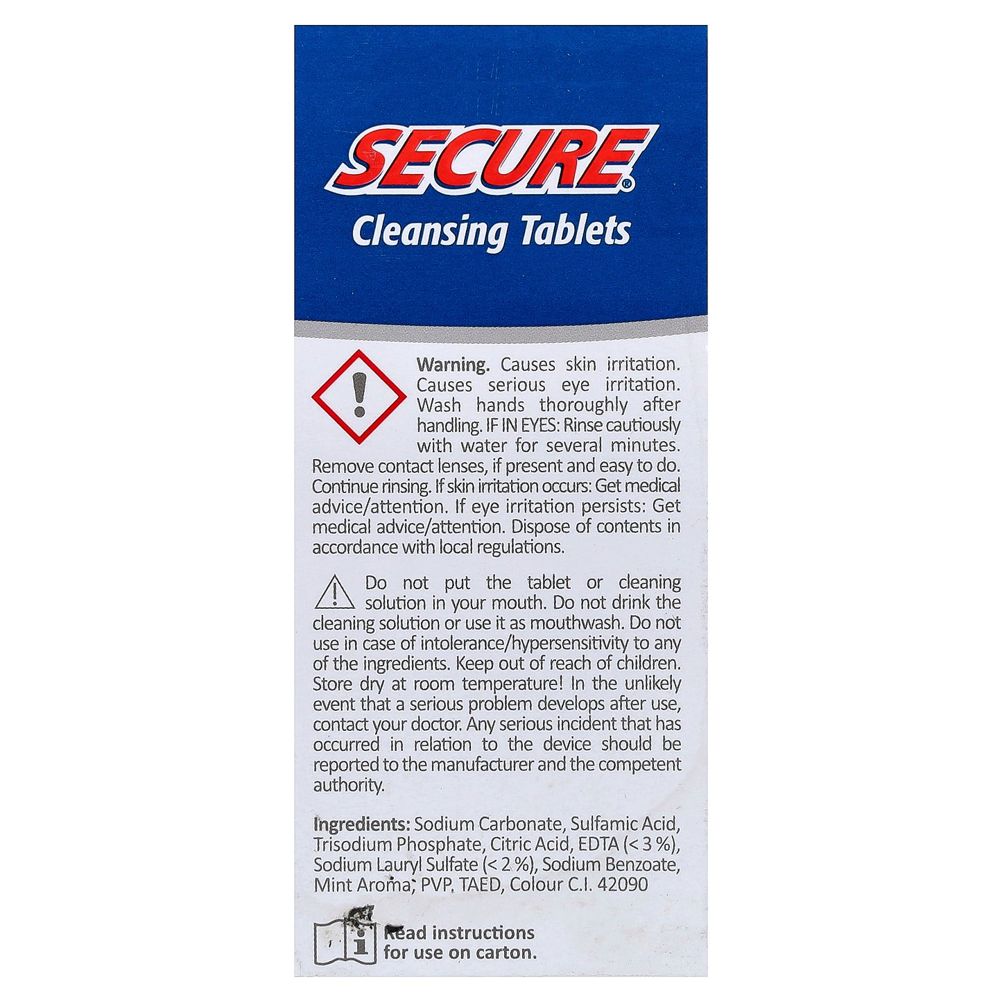 Secure Denture, Cleansing Tablets, pH 9 Formula , 32 Tablets