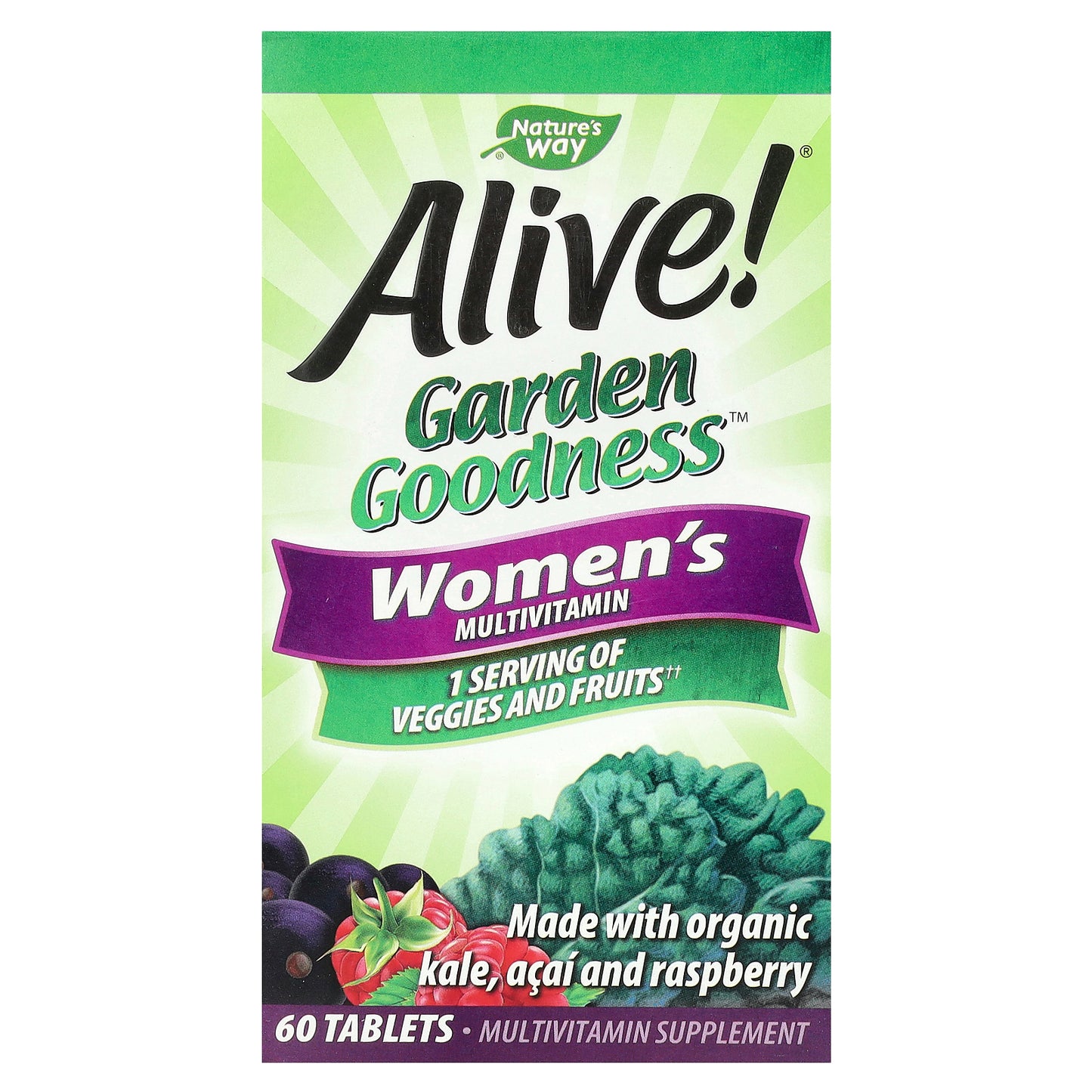 Nature's Way, Alive! Garden Goodness, Women's Multivitamin, 60 Tablets