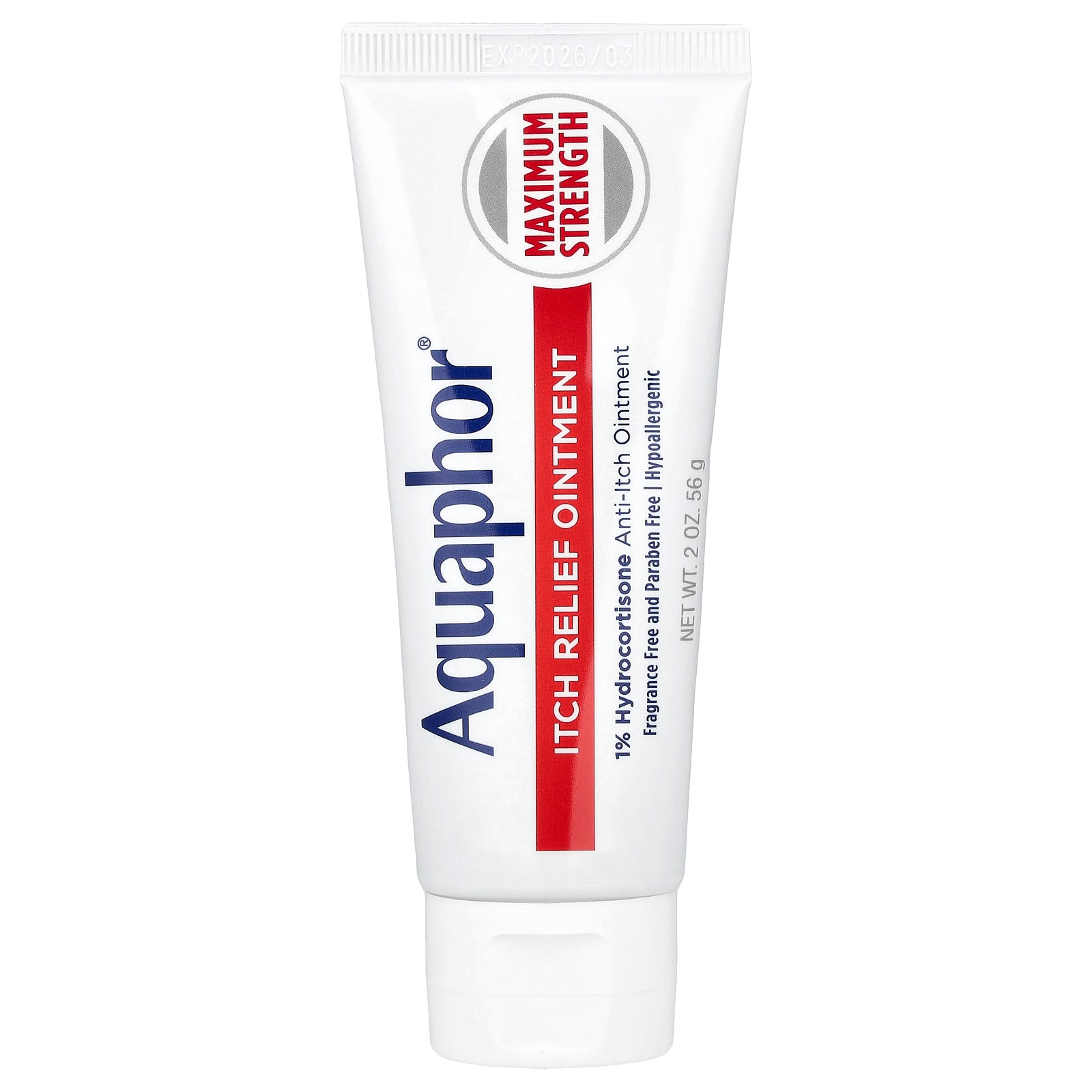 Aquaphor, Itch Relief Ointment, Maximum Strength, Fragrance Free, 2 oz (56 g)