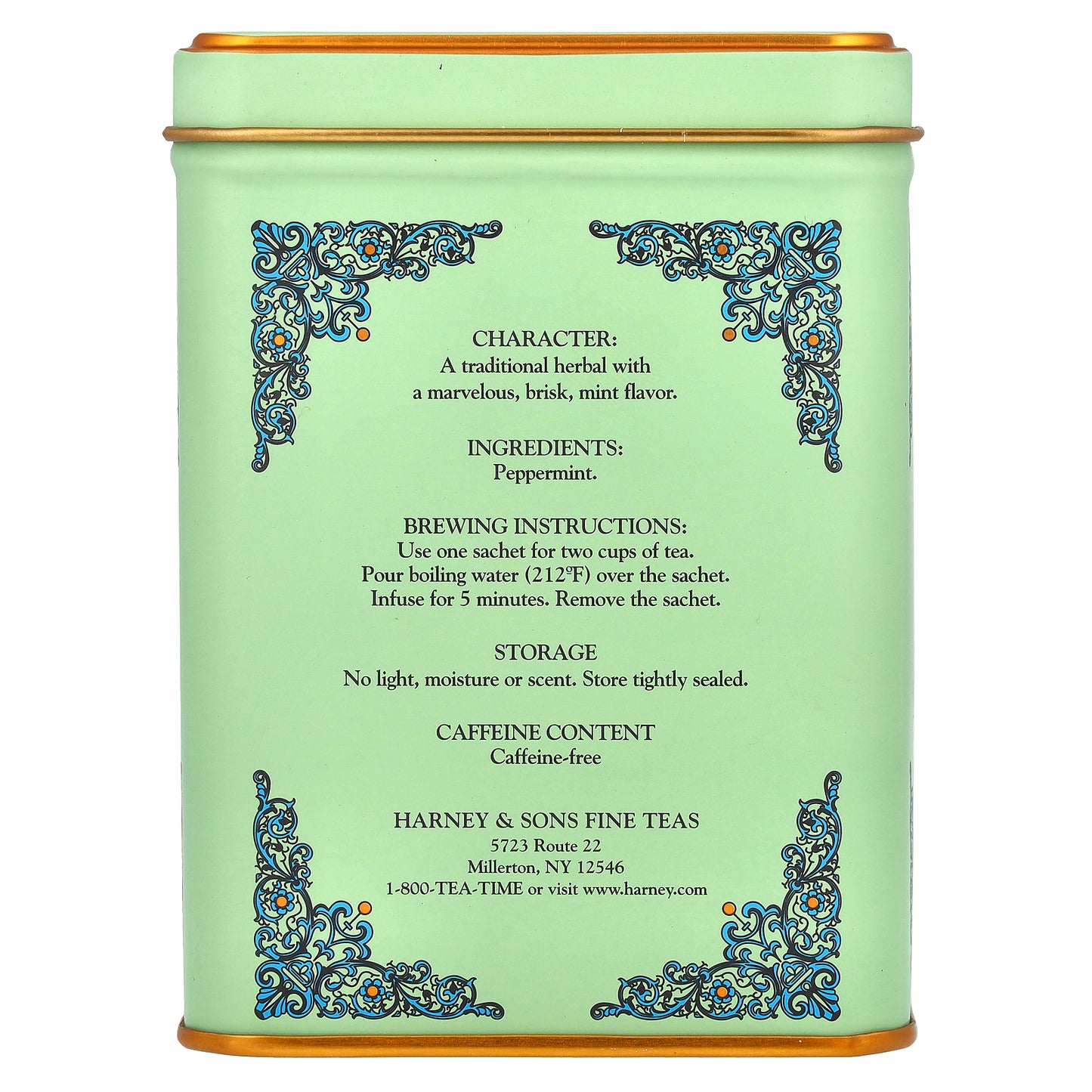 Harney & Sons, HT Tea Blends, Peppermint Herbal, Caffeine Free, 20 Sachets, 1.4 oz (40 g)