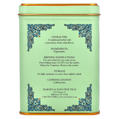 Harney & Sons, HT Tea Blends, Peppermint Herbal, Caffeine Free, 20 Sachets, 1.4 oz (40 g)