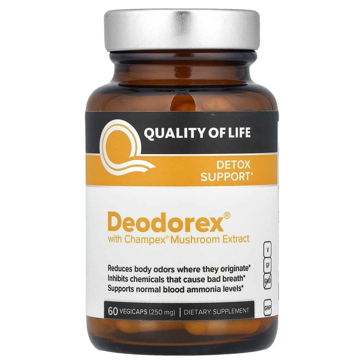 Quality of Life, Deodorex® with Champex® Mushroom Extract, 60 Vegicaps (250 mg per Capsule)