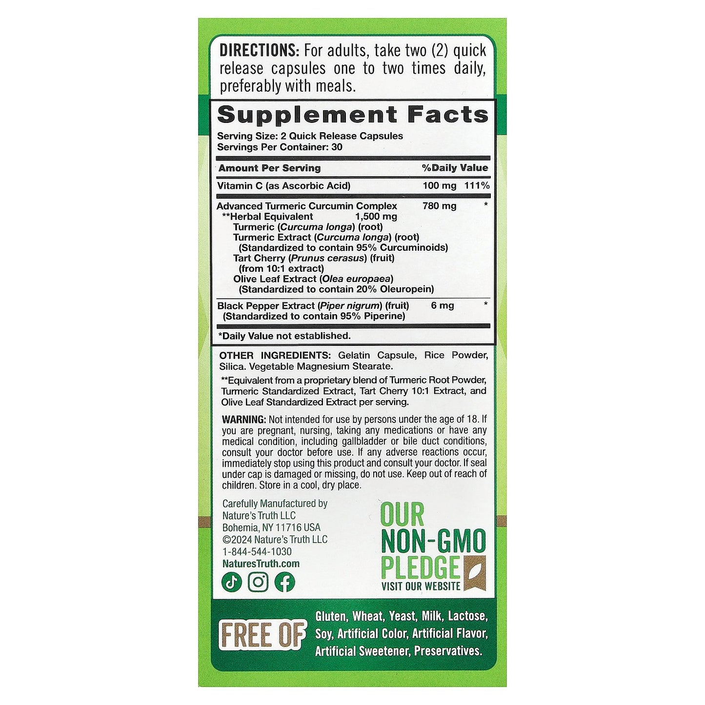 Nature's Truth, Turmeric Curcumin Complex, 60 Quick Release Capsules