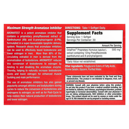 MuscleMeds, Aromatest, 500 mg, 30 Softgels