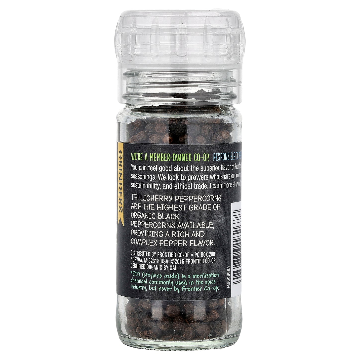 Frontier Co-op, Organic Tellicherry Black Peppercorns, 1.76 oz (50 g)