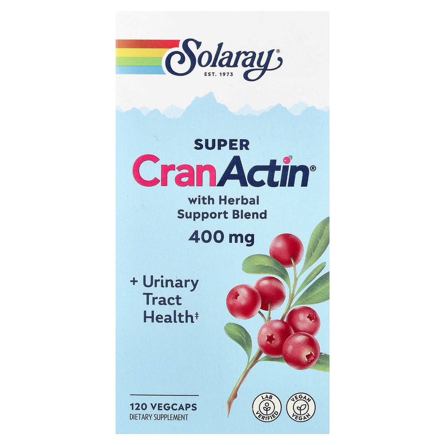 Solaray, Super CranActin® with Herbal Support Blend, 400 mg, 120 Vegcaps