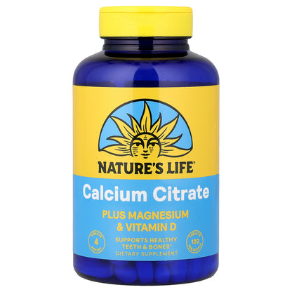 Nature's Life, Calcium Citrate, Plus Magnesium & Vitamin D, 120 Tablets