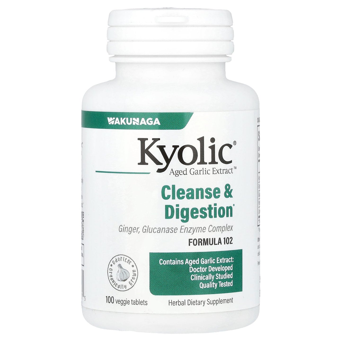 Kyolic, Aged Garlic Extract™, Cleanse & Digestion, Formula 102, 100 Veggie Tablets