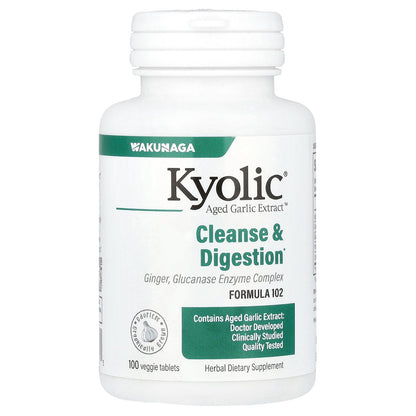 Kyolic, Aged Garlic Extract™, Cleanse & Digestion, Formula 102, 100 Veggie Tablets