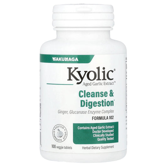 Kyolic, Aged Garlic Extract™, Cleanse & Digestion, Formula 102, 100 Veggie Tablets