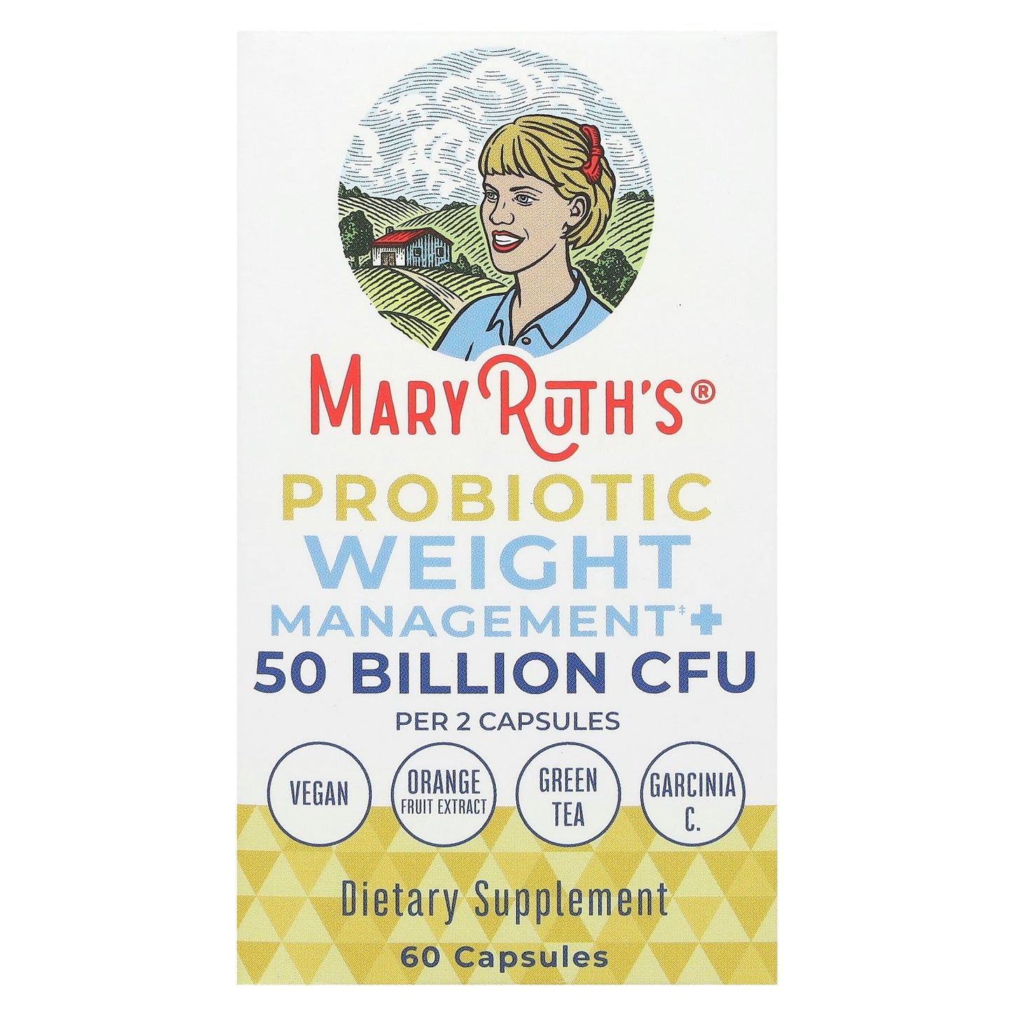 MaryRuth's, Probiotic Weight+ Management, 50 Billion CFU, 60 Capsules