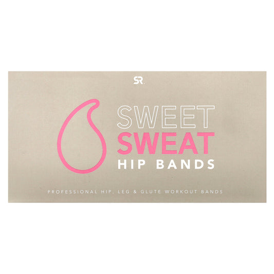 Sports Research, Sweet Sweat, Hip Bands, Pink, 3 Bands