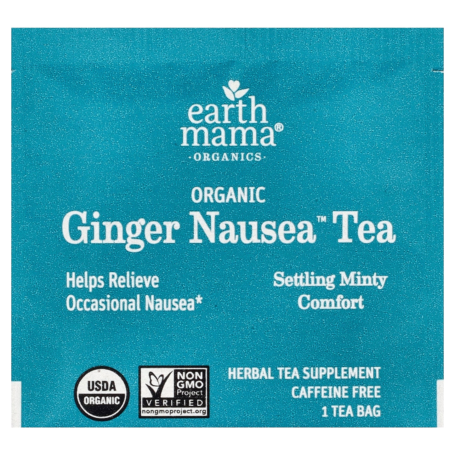 Earth Mama, Organics, Organic Ginger Nausea™ Tea, Settling Minty Comfort, Caffeine Free, 16 Tea Bags, 0.96 oz (27.2 g)