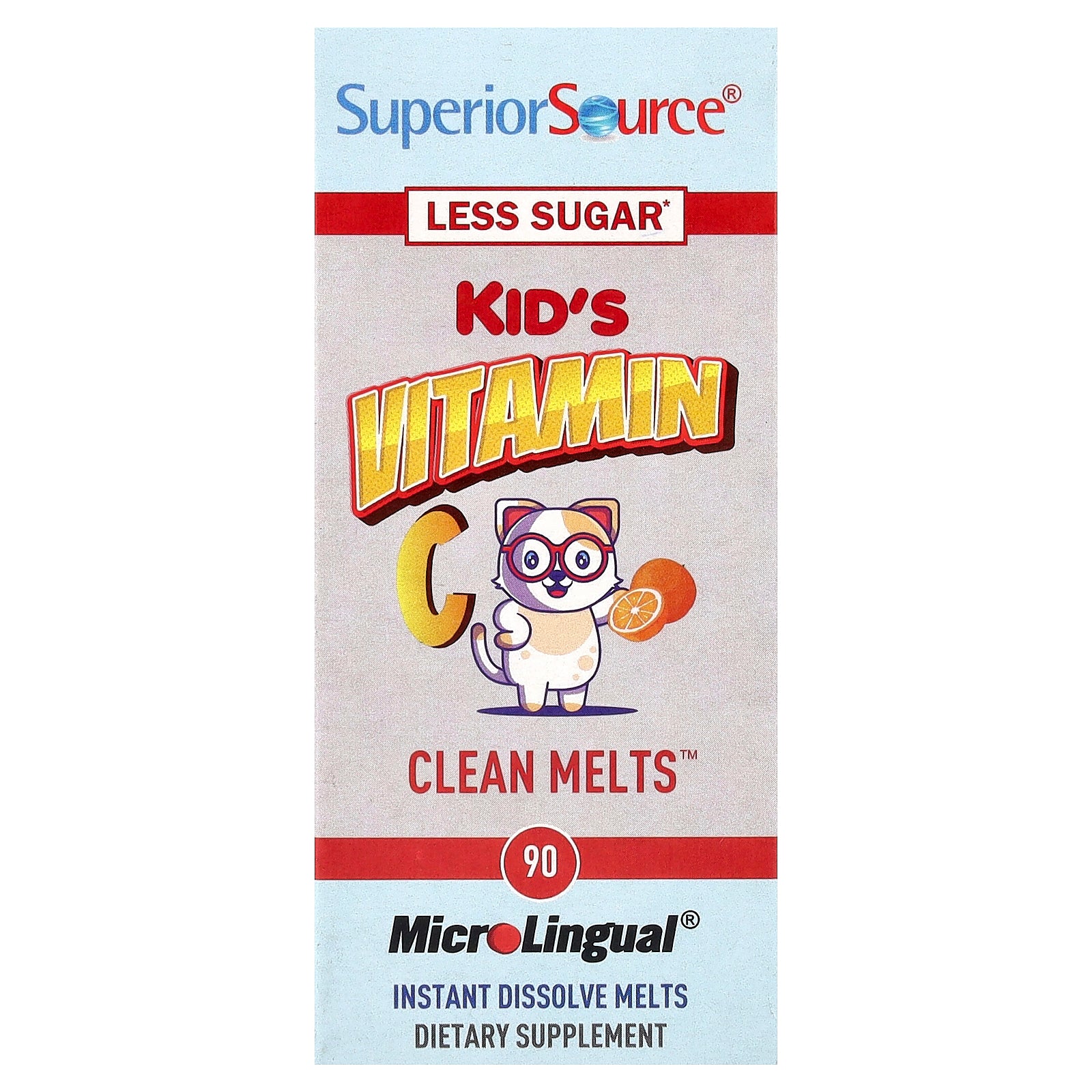 Superior Source, Kid's Vitamin C Clean Melts™, Orange, 90 Instant Dissolve Melts