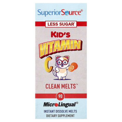 Superior Source, Kid's Vitamin C Clean Melts™, Orange, 90 Instant Dissolve Melts