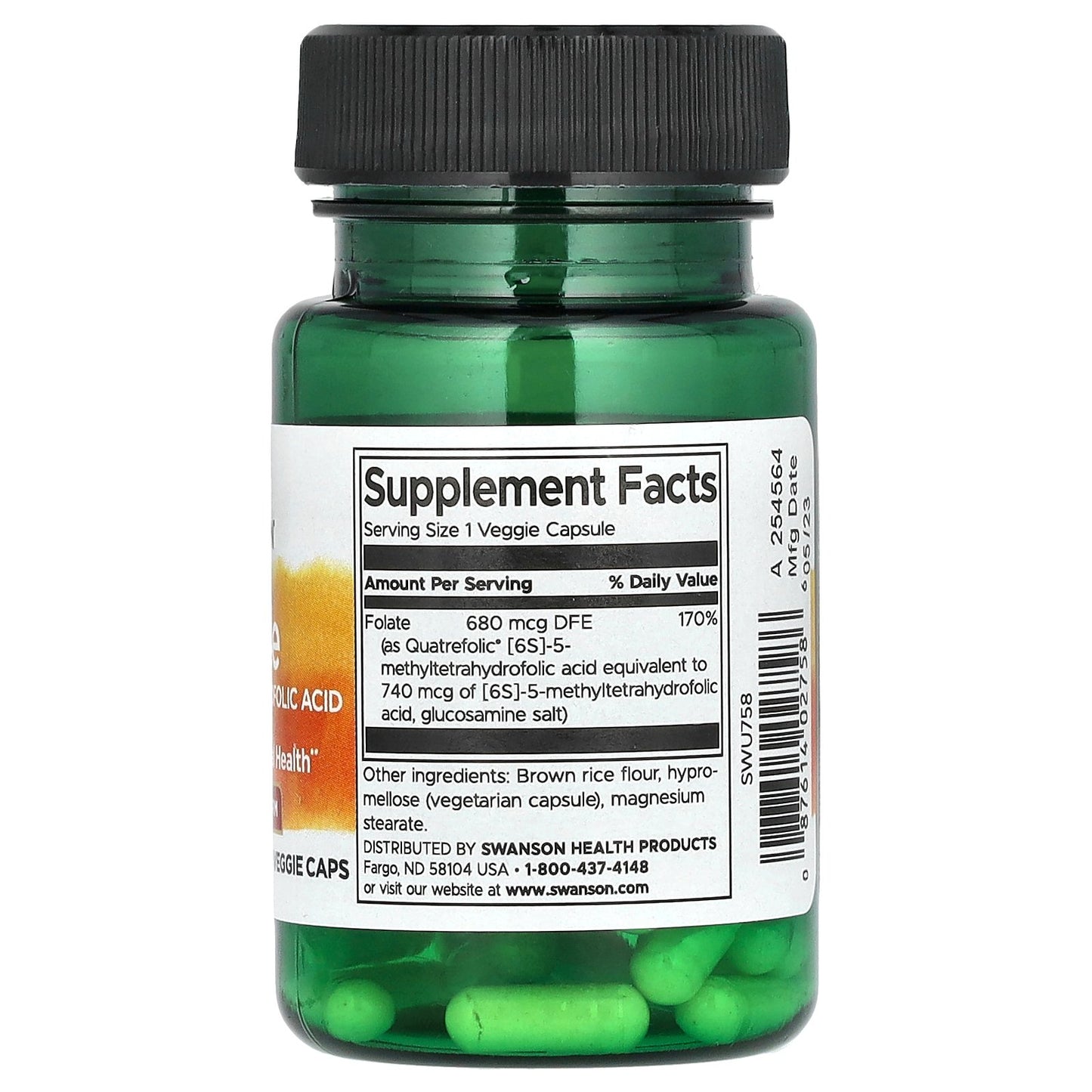 Swanson, Folate, 30 Veggie Caps (680 mcg DFE per Cap)