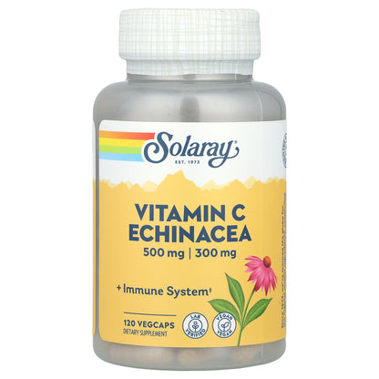 Solaray, Vitamin C Echinacea, 120 VegCaps