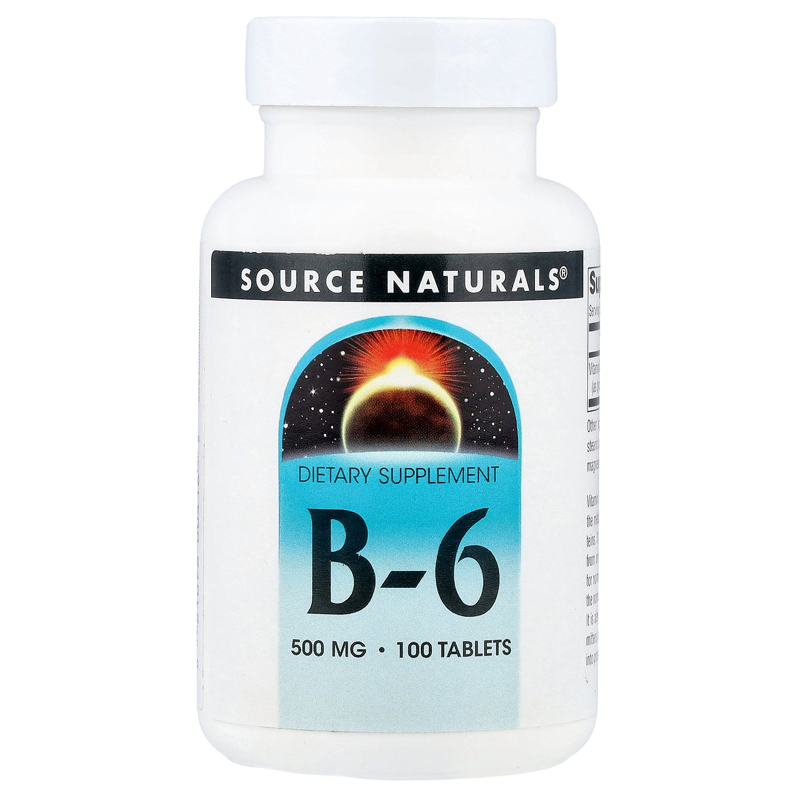 Source Naturals, B-6, 500 mg, 100 Tablets