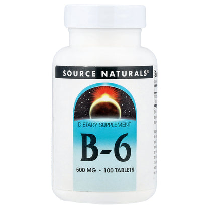 Source Naturals, B-6, 500 mg, 100 Tablets