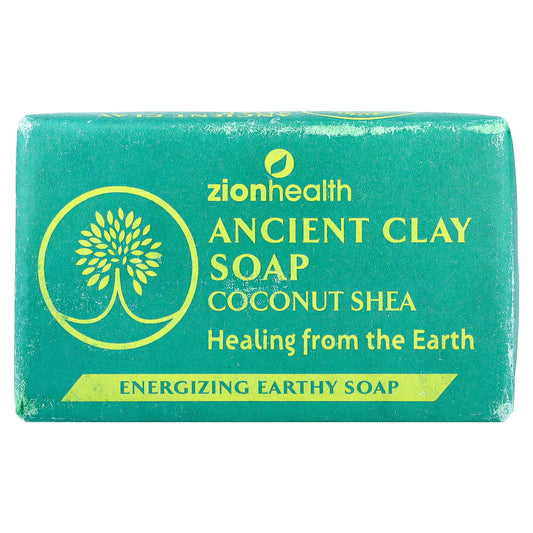 Zion Health, Ancient Clay Bar Soap, Coconut Shea, 6 oz (170 g)