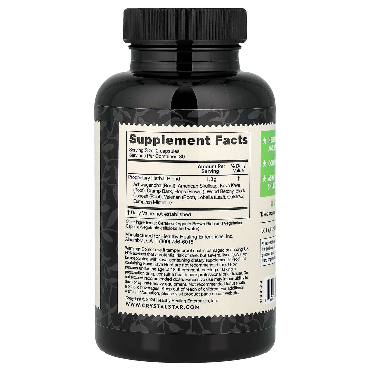 Crystal Star, Relax, 60 Vegetarian Capsules