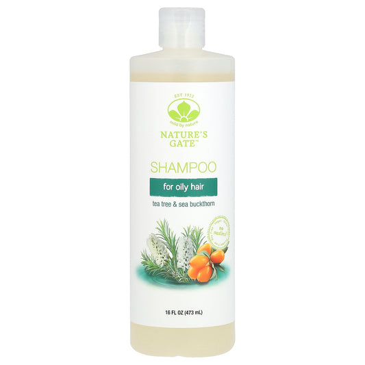 Mild By Nature, (Nature's Gate), Tea Tree & Sea Buckthorn Shampoo for Oily Hair, 16 fl oz (473 ml)