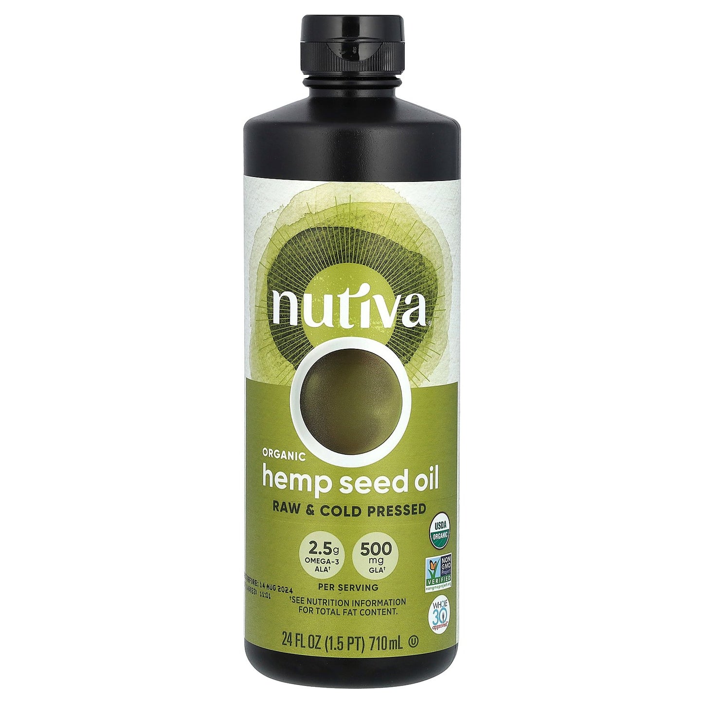 Nutiva, Organic Hemp Seed Oil, Raw & Cold Pressed, 24 fl oz (710 ml)