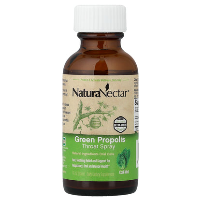 NaturaNectar, Green Propolis Throat Spray, Age 2yrs+, Cool Mint, 1 fl oz (30 ml)