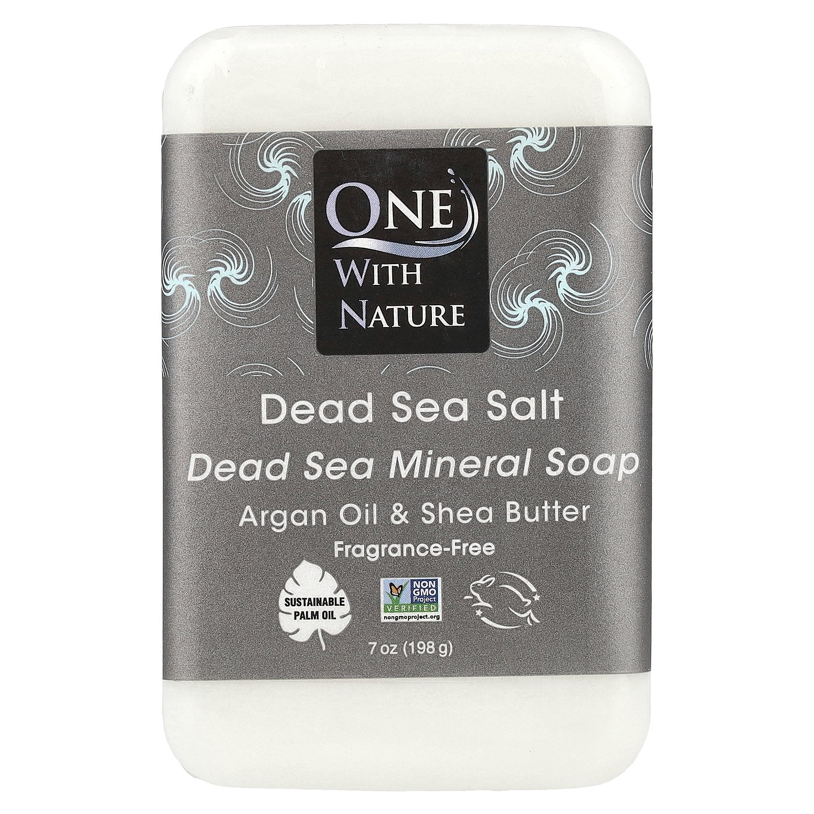 One with Nature, Dead Sea Mineral Bar Soap, Fragrance Free, 7 oz (198 g)