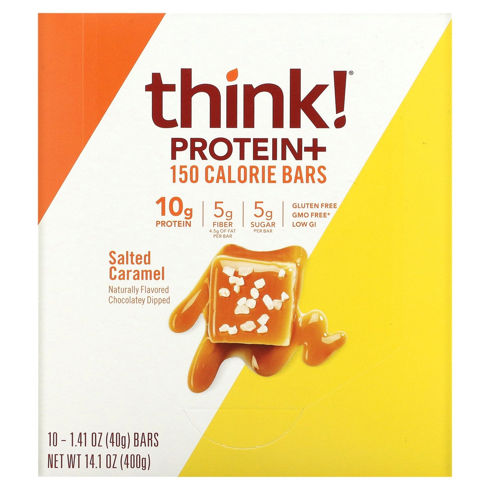 Think !, Protein+ 150 Calorie Bars, Salted Caramel, 10 Bars, 1.41 oz (40 g) Each