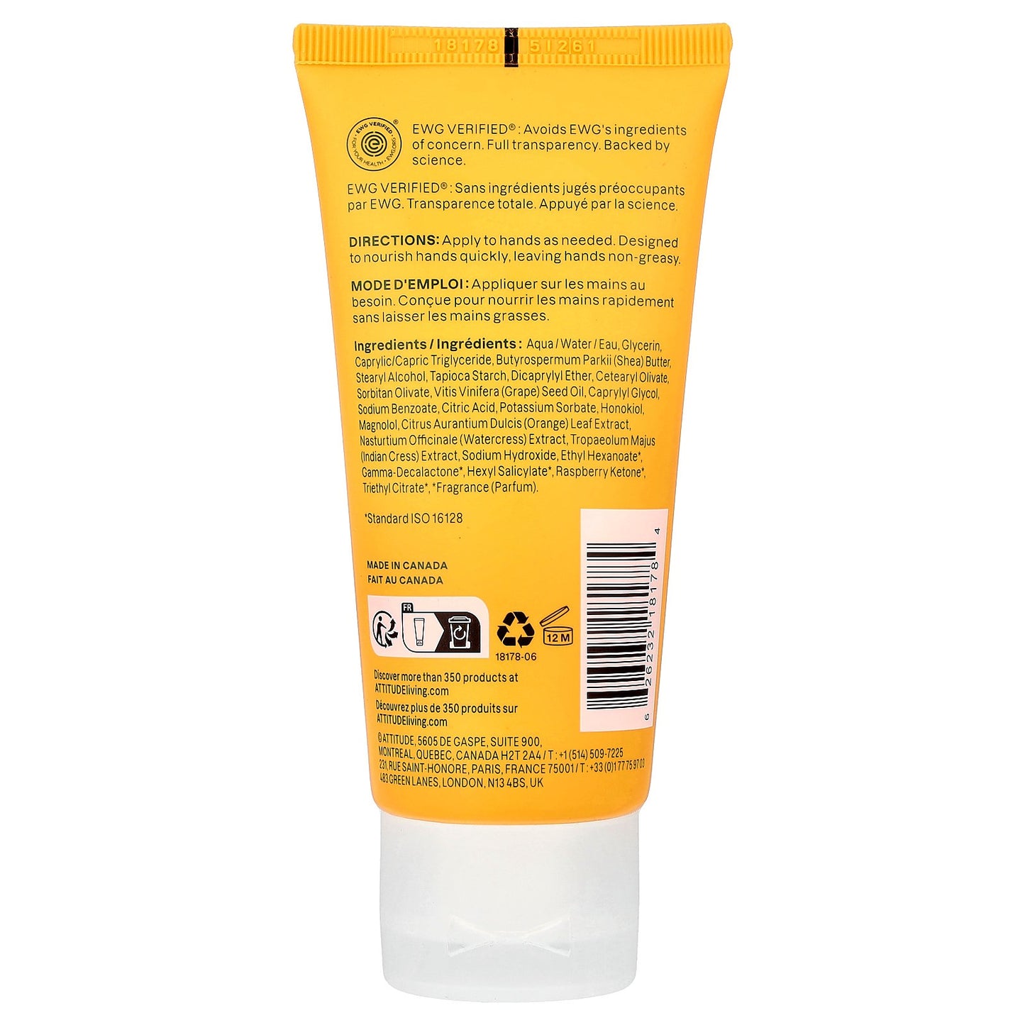 ATTITUDE, Super Leaves™, Hand Cream, Orange Blossom & Eucalyptus, 2.5 fl oz (75 ml)