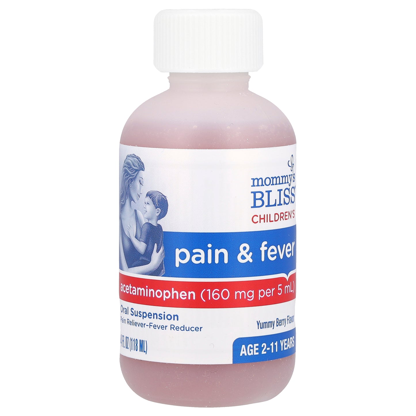 Mommy's Bliss, Children's Pain & Fever, Ages 2-11 Years, Yummy Berry, 4 fl oz (118 ml)