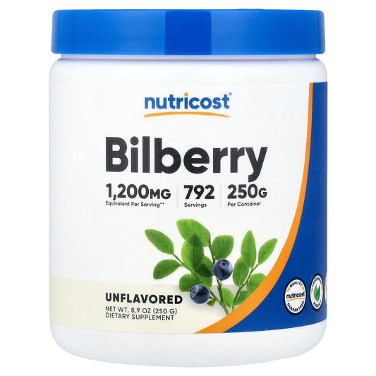 Nutricost, Bilberry Powder, Unflavored, 8.9 oz (250 g)