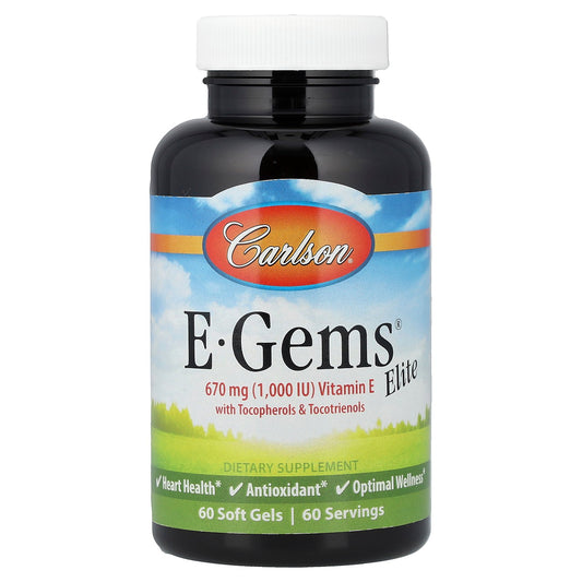 Carlson, E-Gems® Elite, Vitamin E with Tocopherols & Tocotrienols, 60 Soft Gels