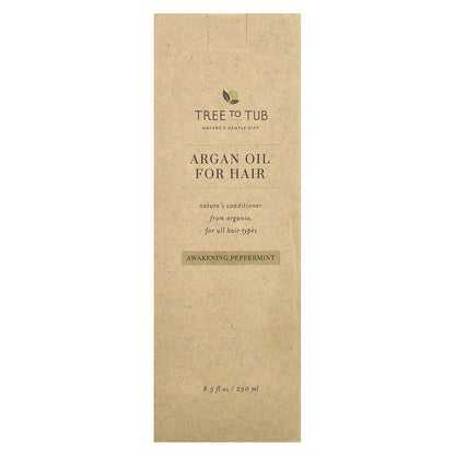 Tree To Tub, Argan Oil For Hair Conditioner, For All Hair Types, Awakening Peppermint, 8.5 fl oz (250 ml)