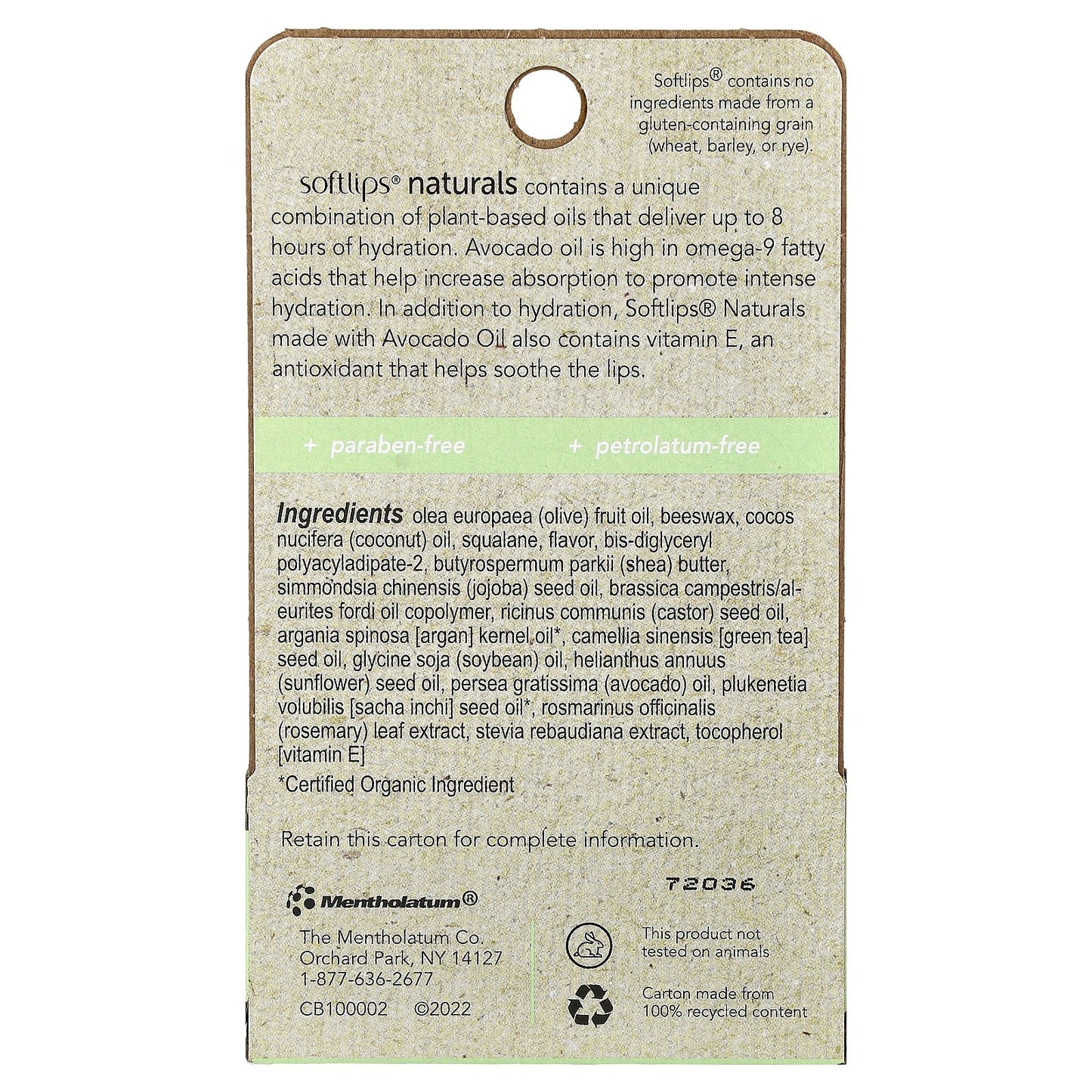 Softlips, Naturals Lip Balm with Avocado Oil, Honey Mint, 2 Sticks, 0.15 oz (4.2 g) Each