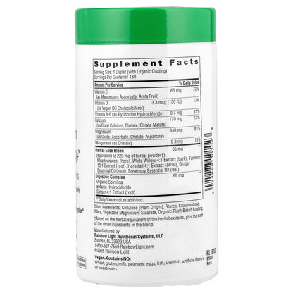Rainbow Light, Magnesium Calcium+™, 180 Caplets