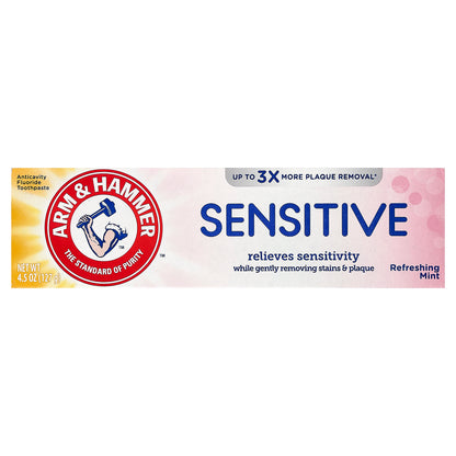 Arm & Hammer, Anticavity Fluoride Toothpaste, Sensitive, Refreshing Mint, 4.5 oz (127 g)