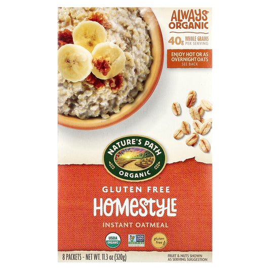 Nature's Path, Organic Instant Oatmeal, Homestyle,  8 Packets, 11.3 oz (320 g)