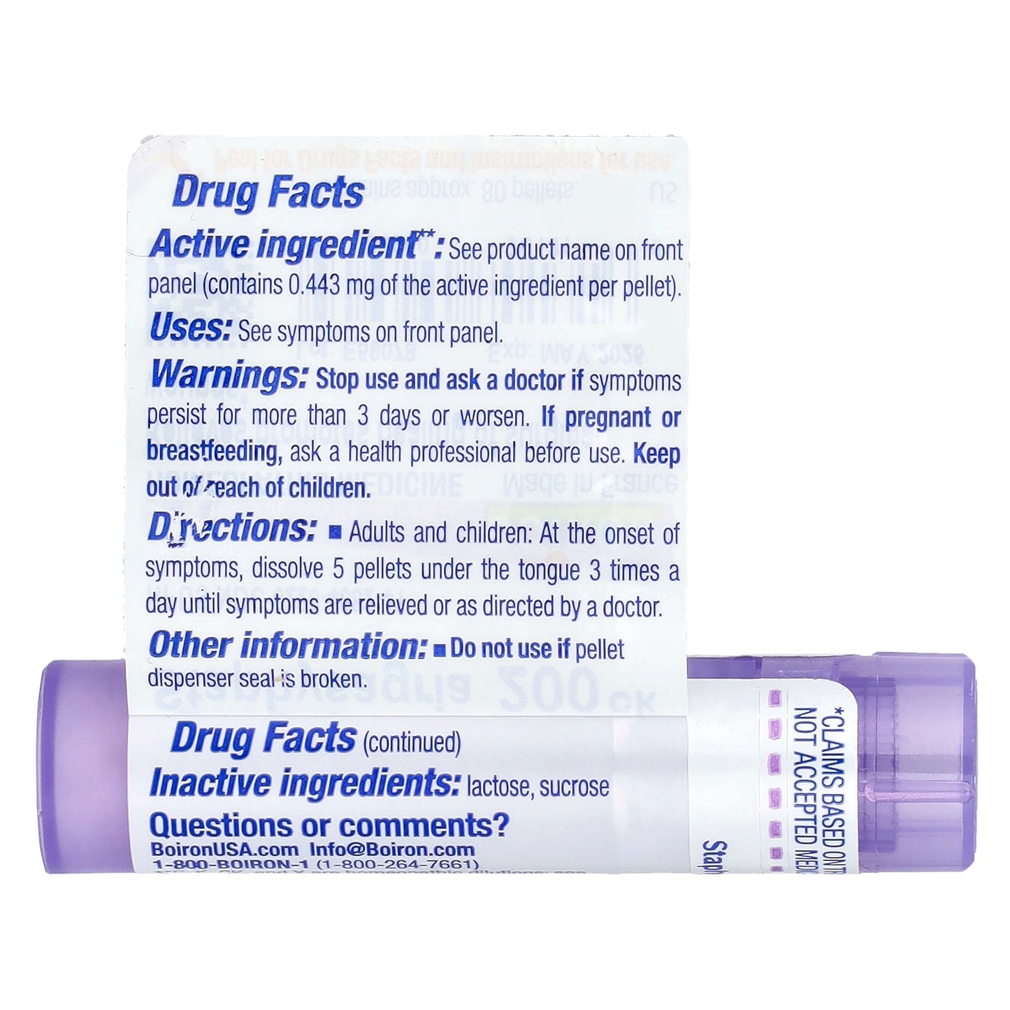 Boiron, Staphysagria, 200CK, Itch Relief, Approx 80 Pellets