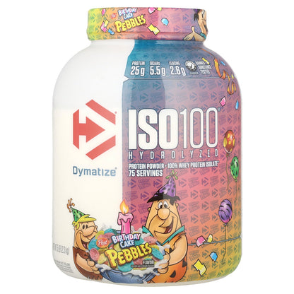 Dymatize, ISO100® Hydrolyzed, 100% Whey Protein Isolate, Birthday Cake Pebbles, 5 lb (2.3 kg)