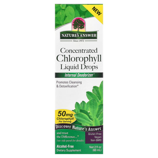 Nature's Answer, Concentrated Chlorophyll Liquid Drops, Alcohol-Free, 2 fl oz (60 ml)