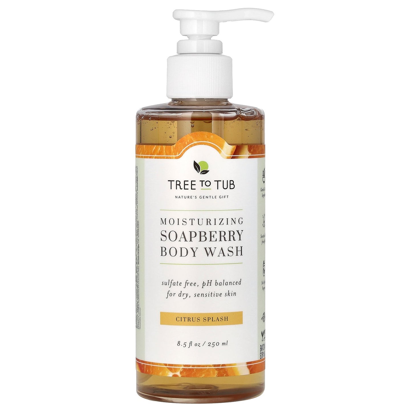 Tree To Tub, Moisturizing Soapberry Body Wash, Citrus Splash, 8.5 fl oz (250 ml)